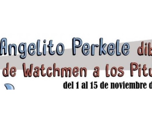 Angelito Perkele expone 'De Watchmen a Los Pitufos' en el Centro Cívico de Oliver